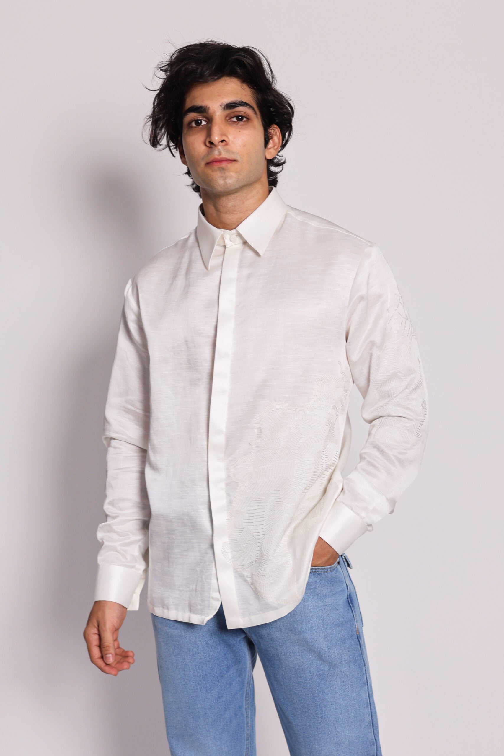 detachable collar FF shirt