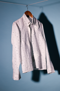 linen diagonal pintucked shirt
