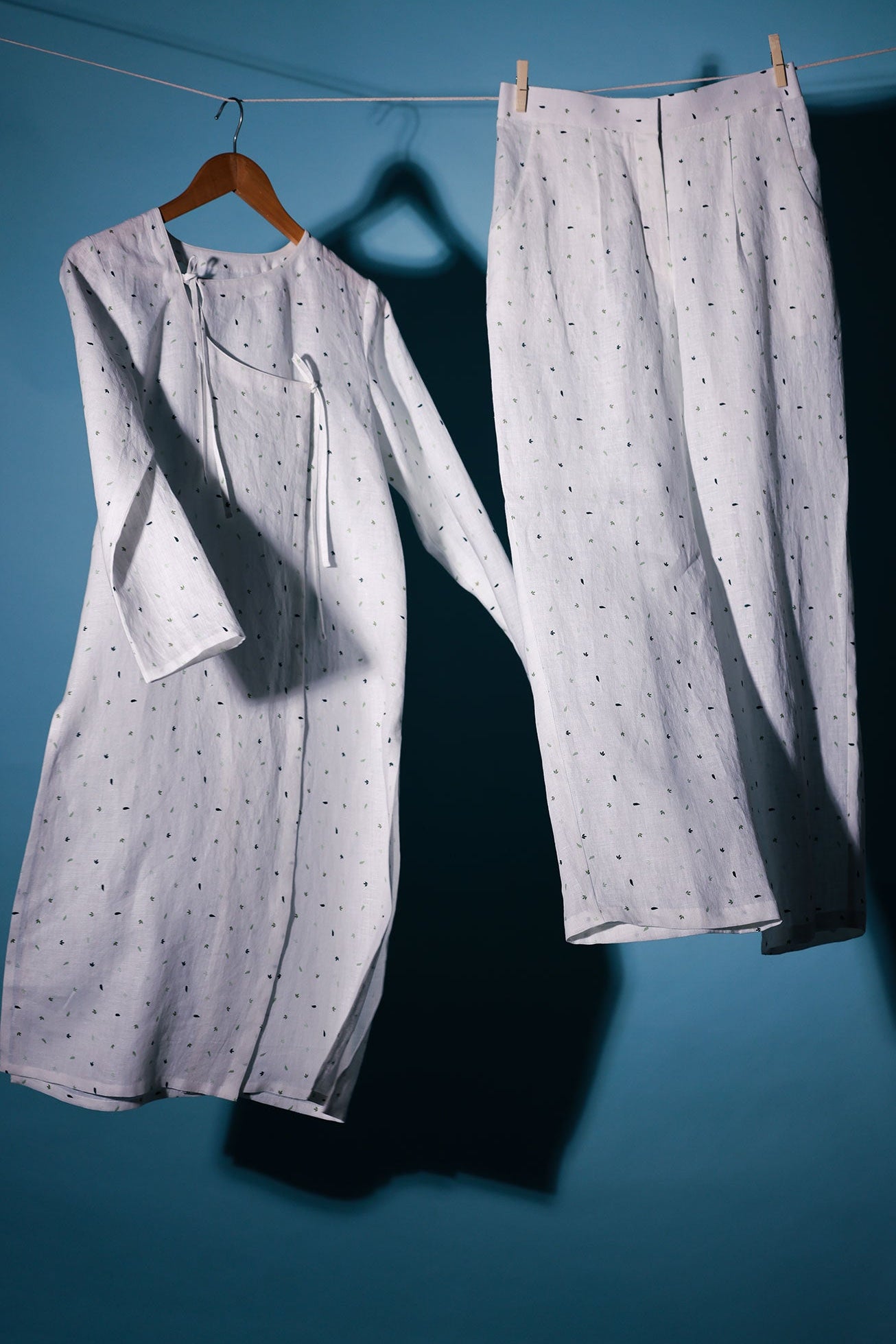 double tie linen kurta