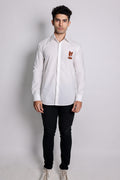 leather logo shirt