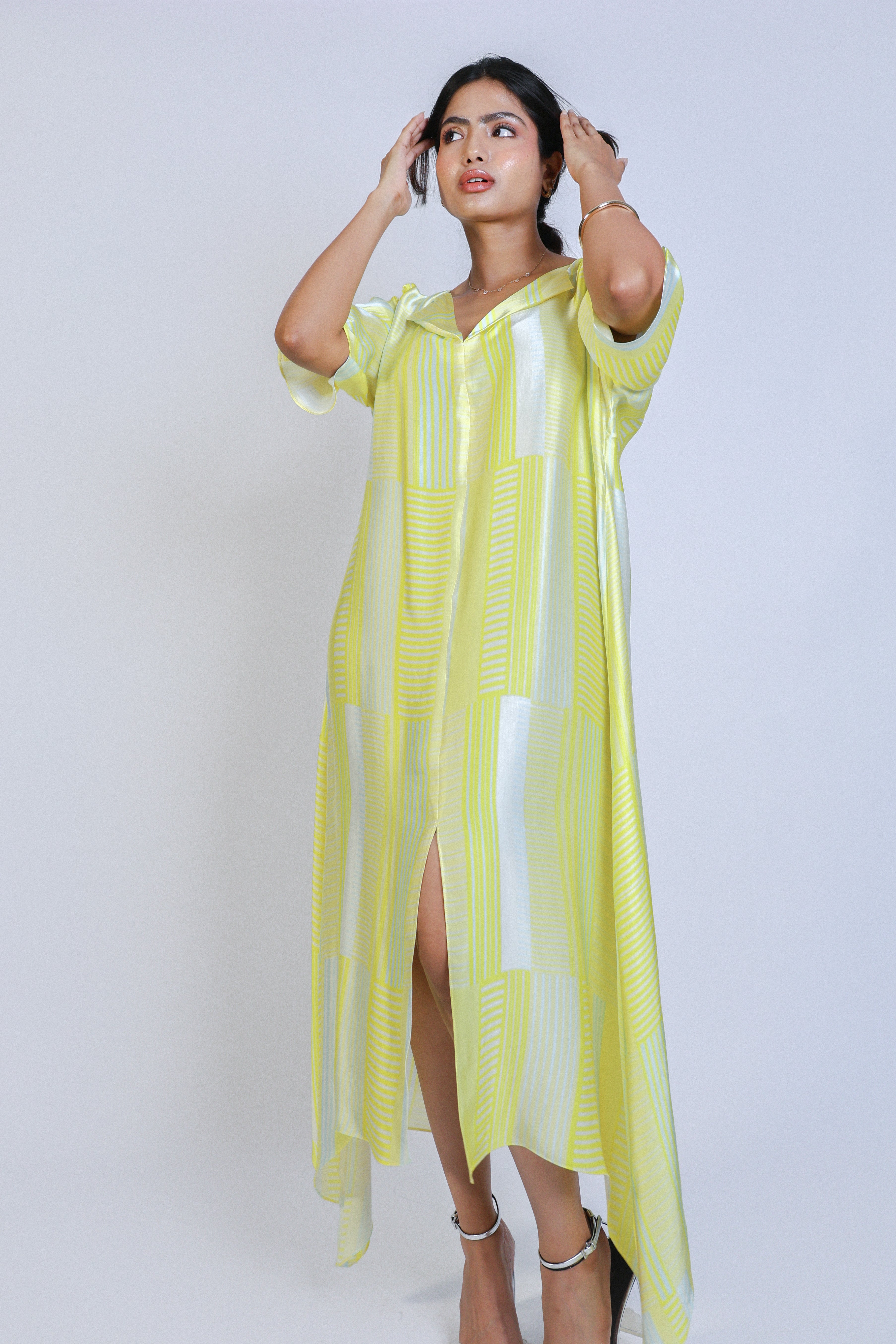 yellow stripes kaftan