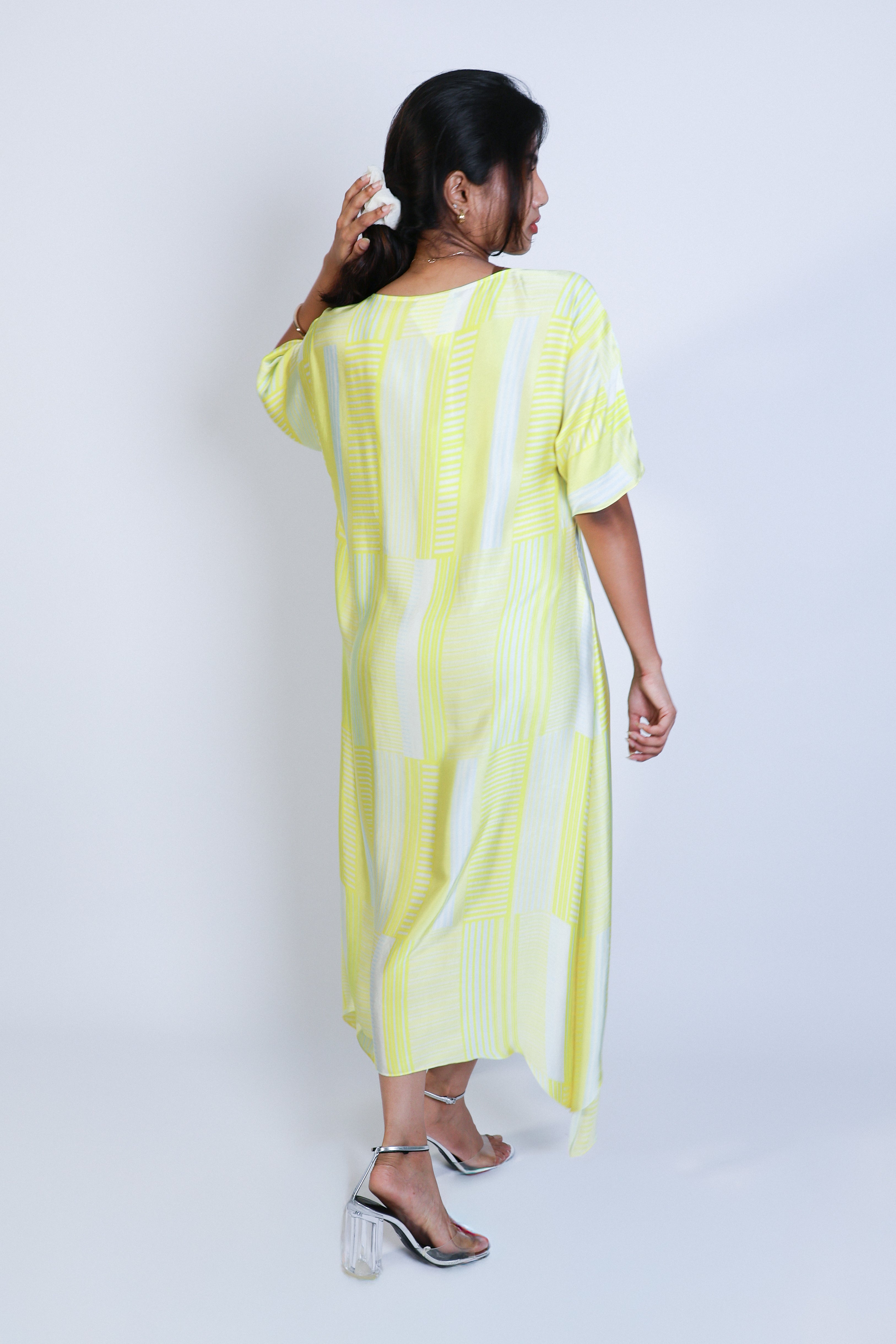 yellow stripes kaftan