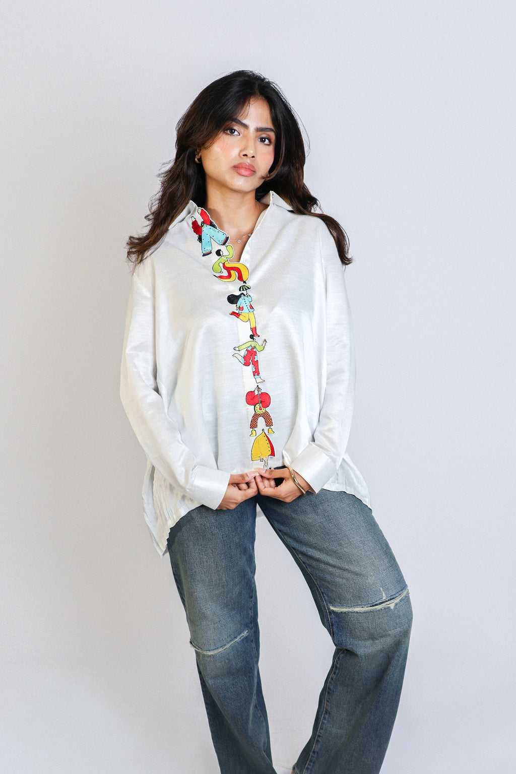 stamped placket shirt