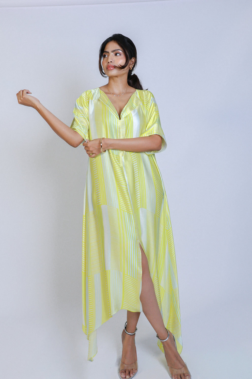yellow stripes kaftan