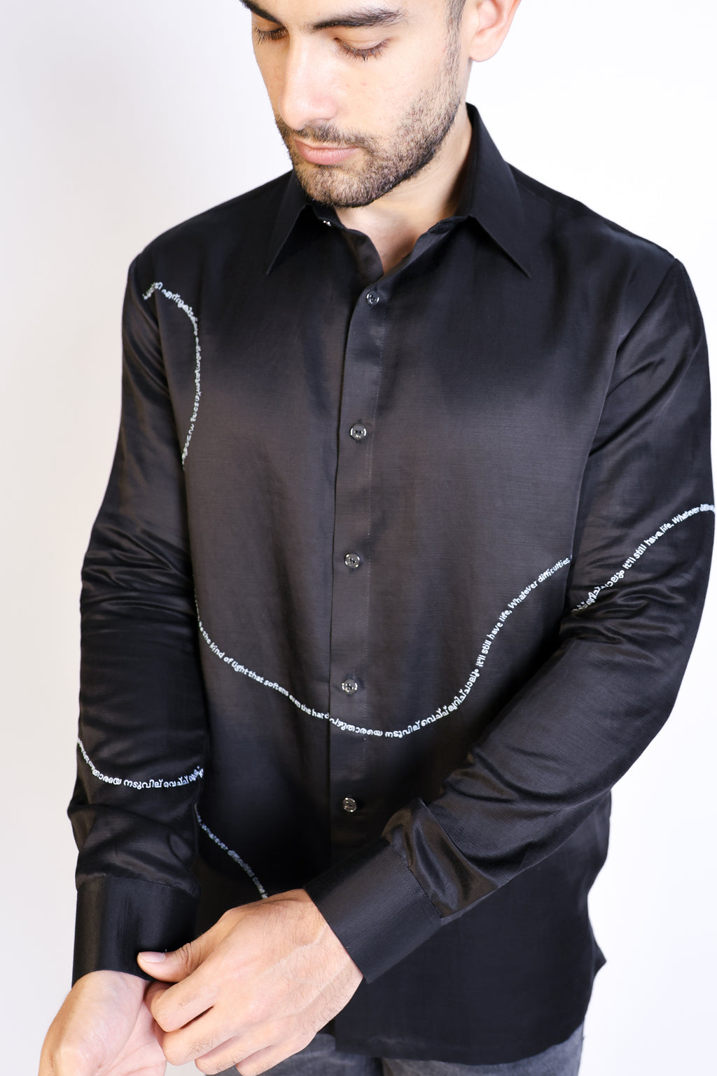 curved text shirt