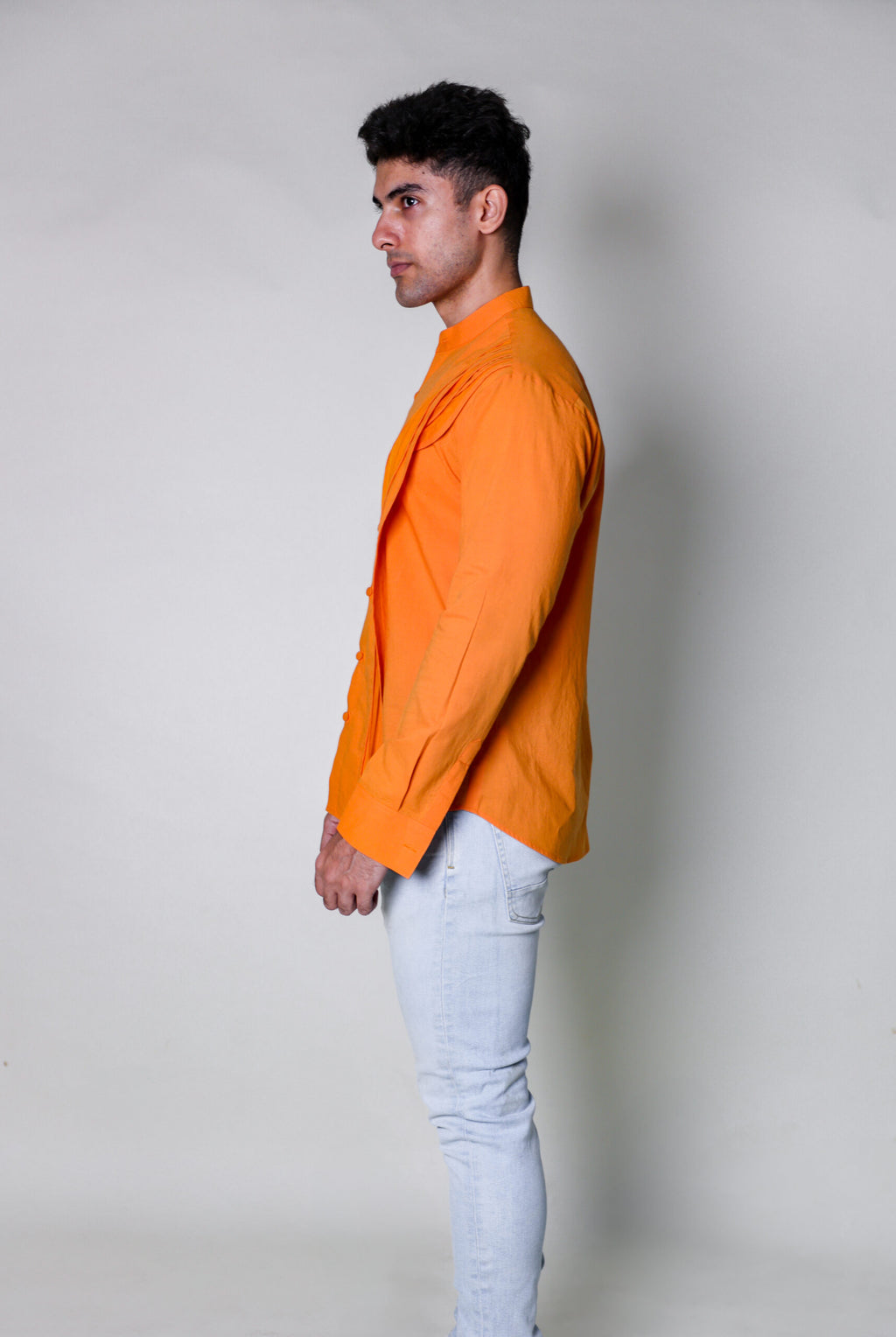 mesh panel shirt