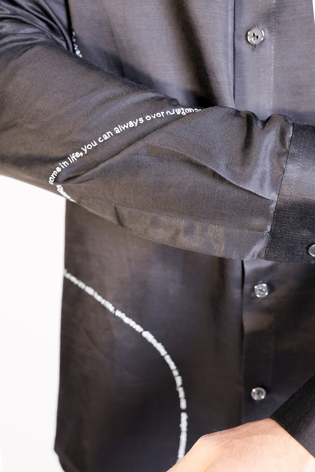 curved text shirt