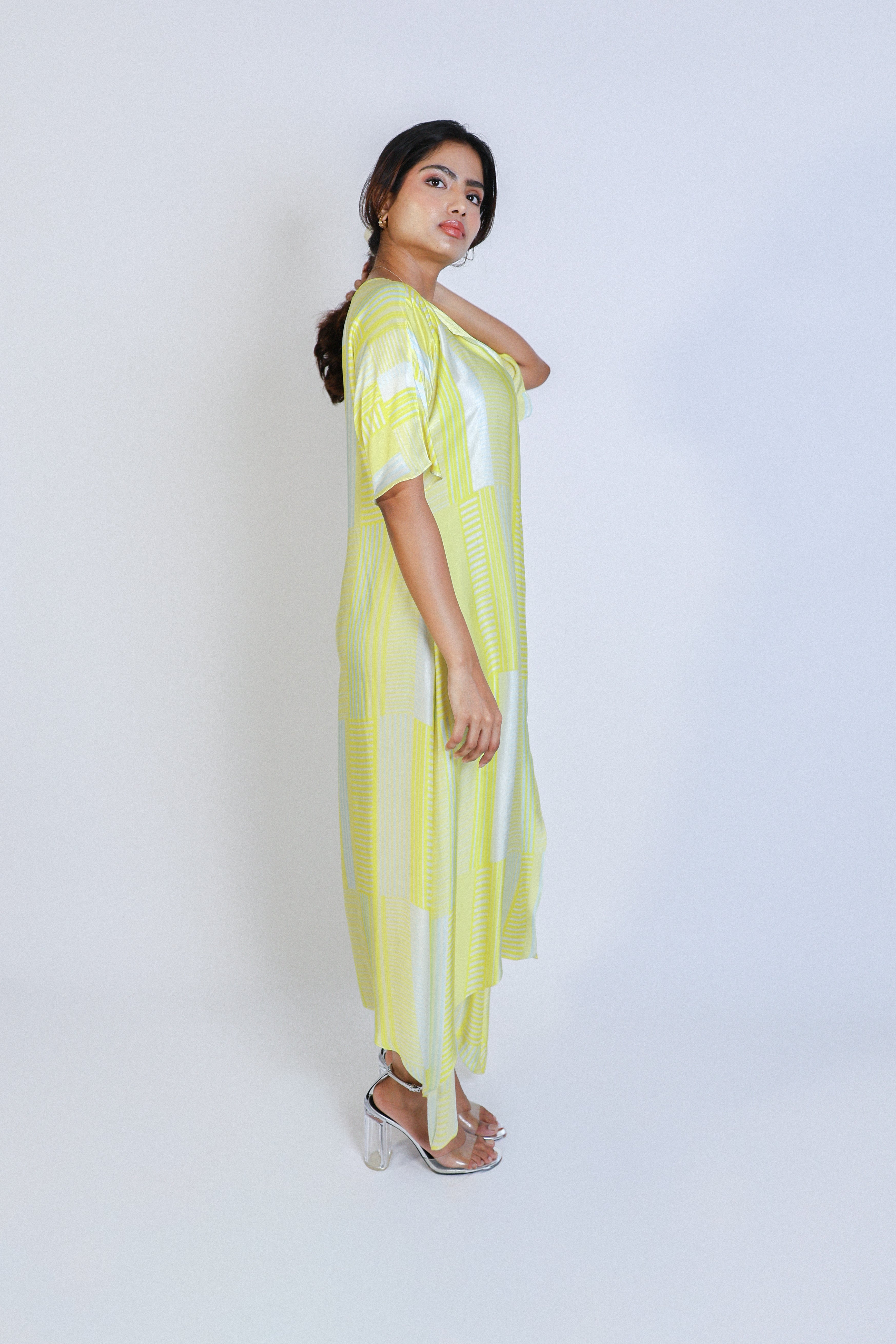 yellow stripes kaftan