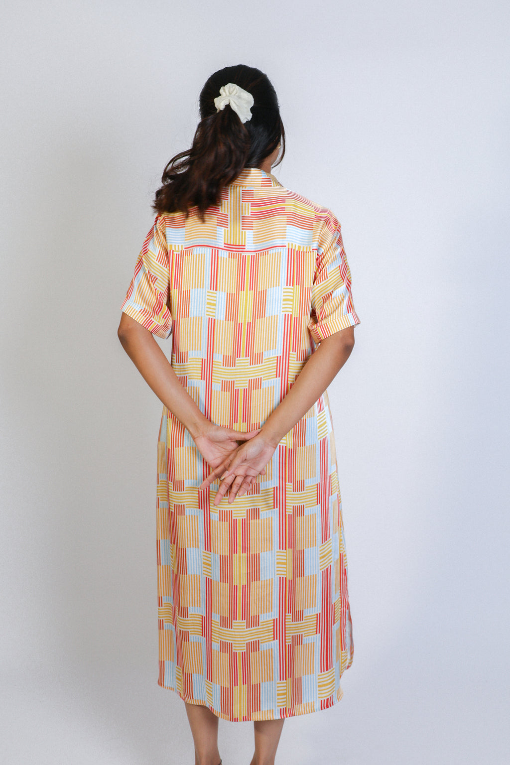 miss aligned 1/2 shirtdress