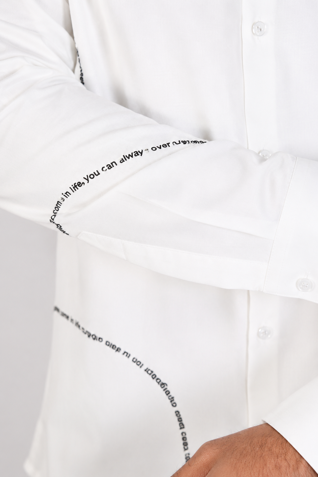 curved text shirt