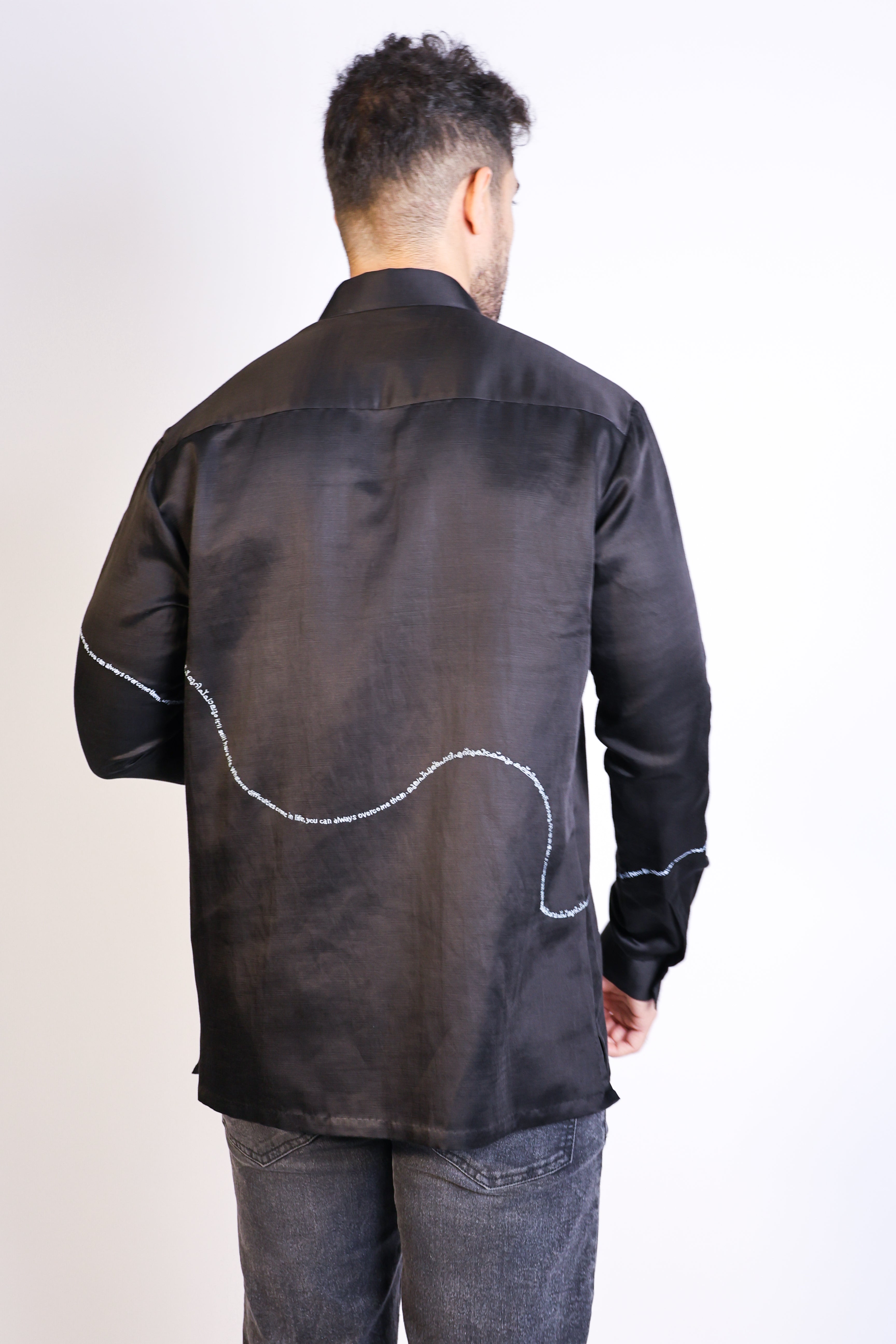 curved text shirt