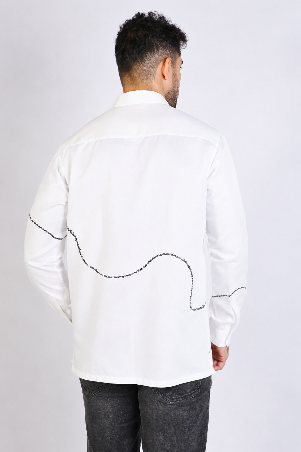 curved text shirt