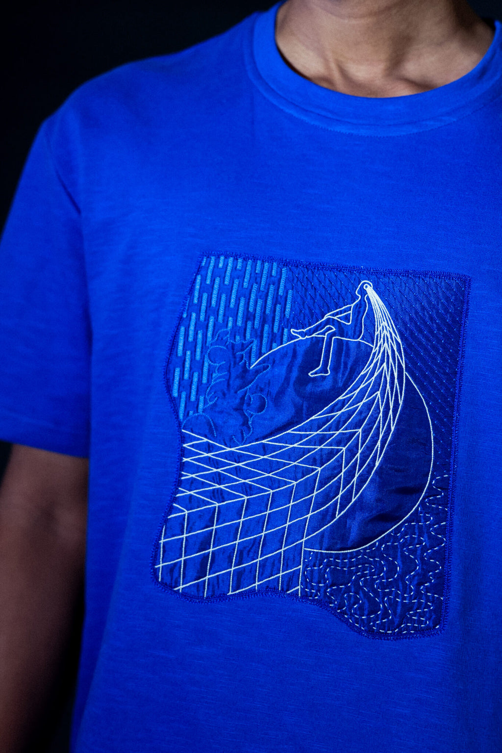 actuality motif on blue