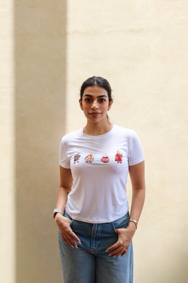 cast of AG tee, white