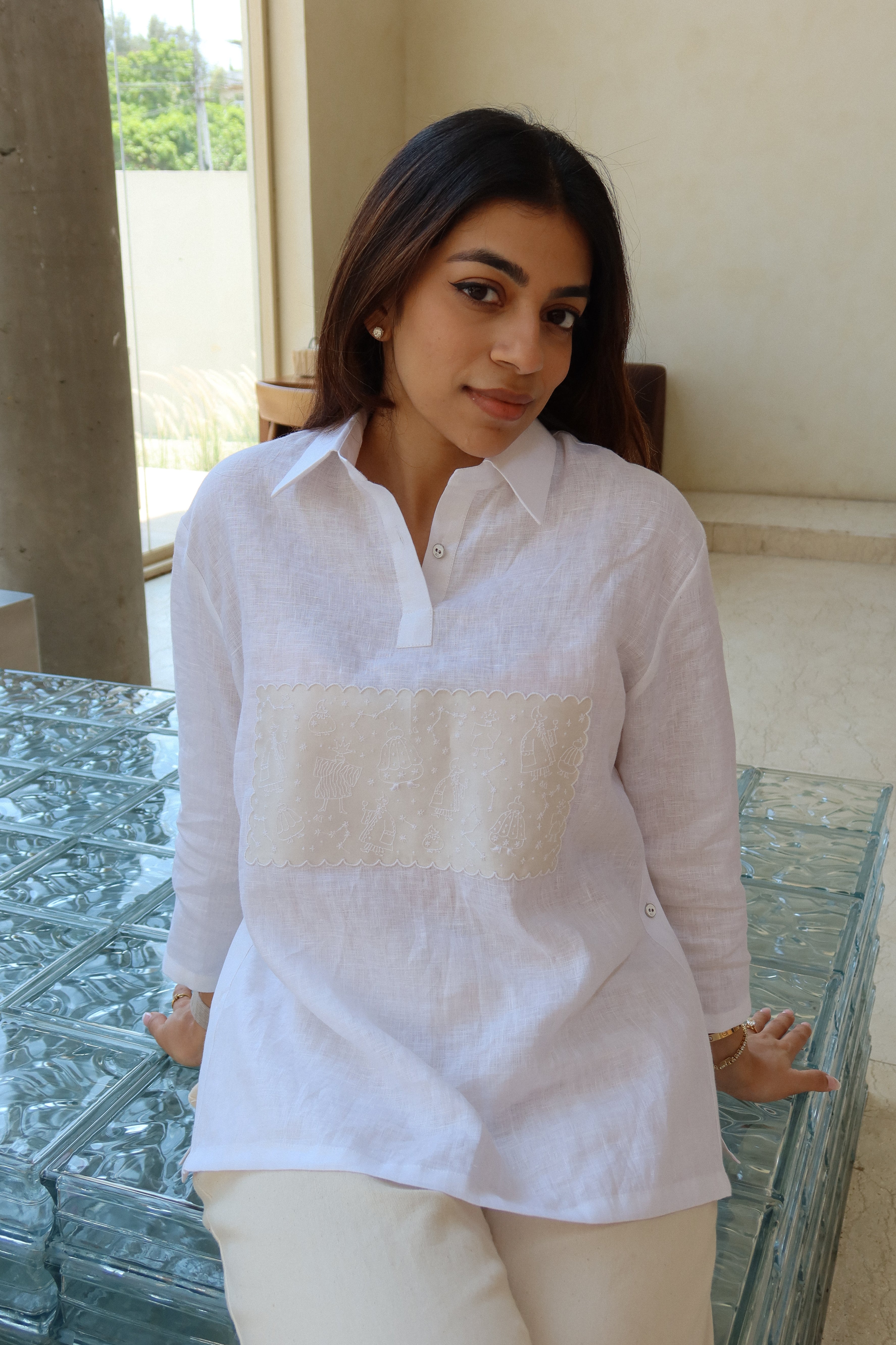 constellation block pop over shirt