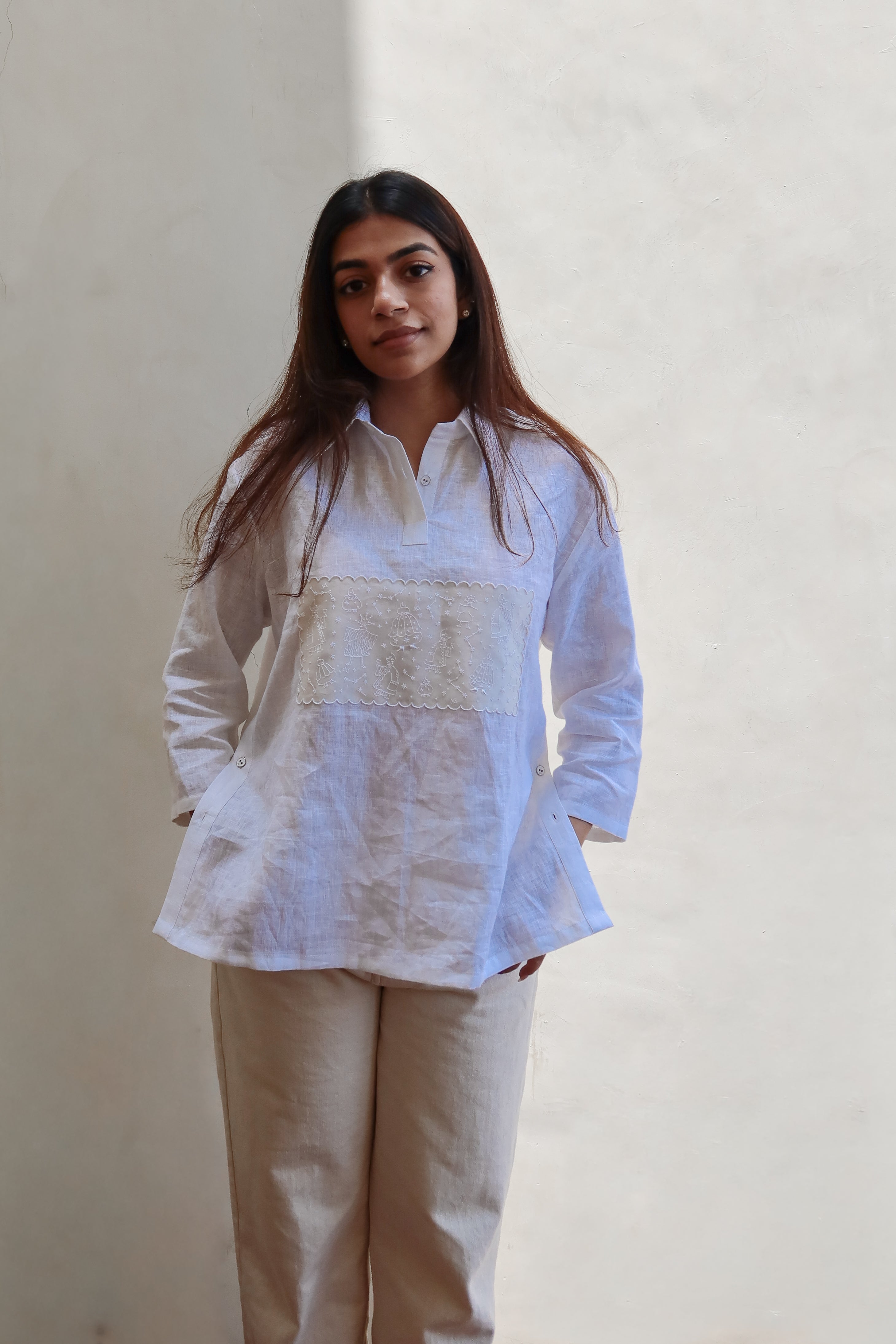 constellation block pop over shirt