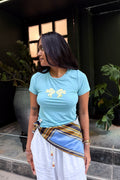 kissing fish baby tee yellow duo