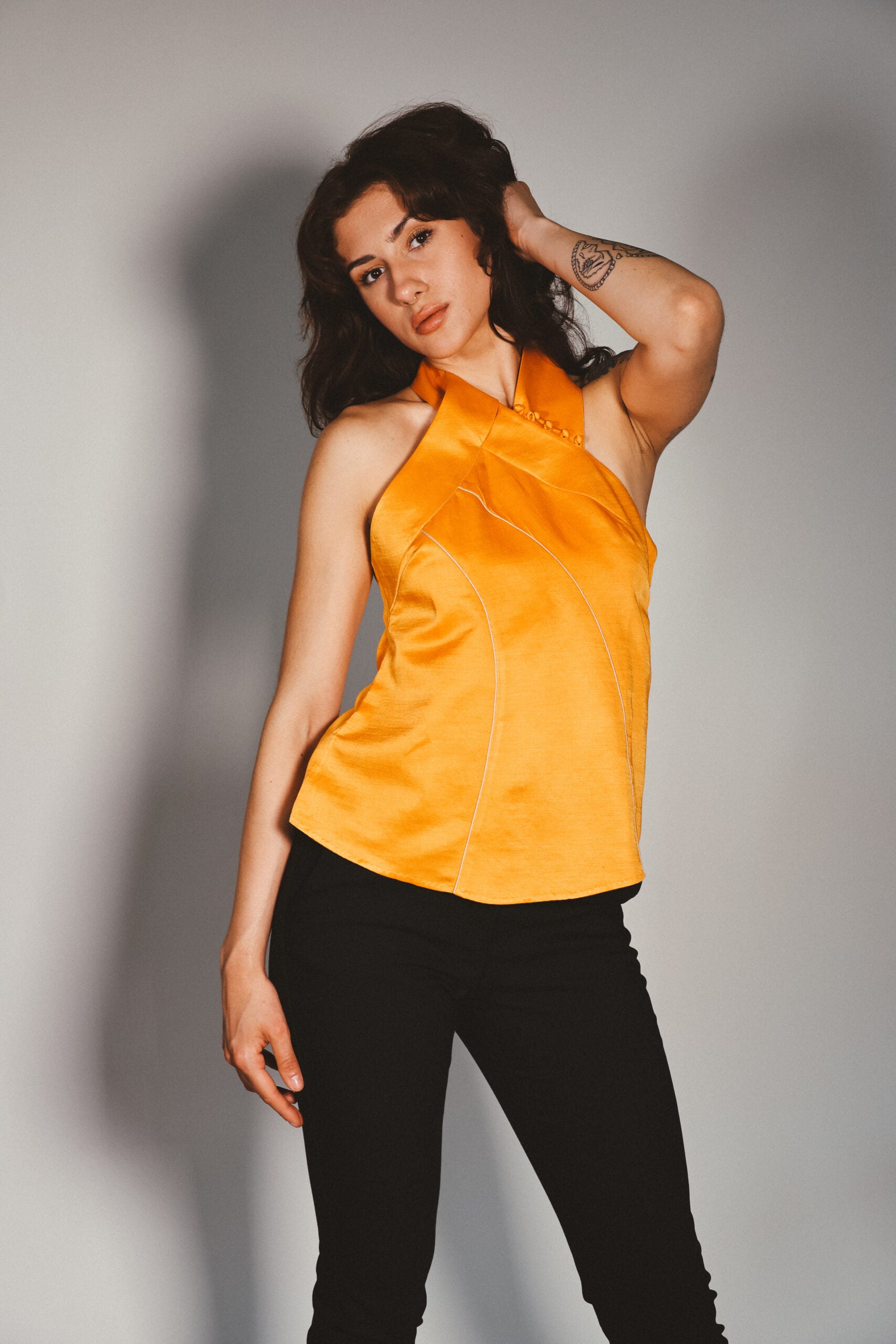 lengthened halter top