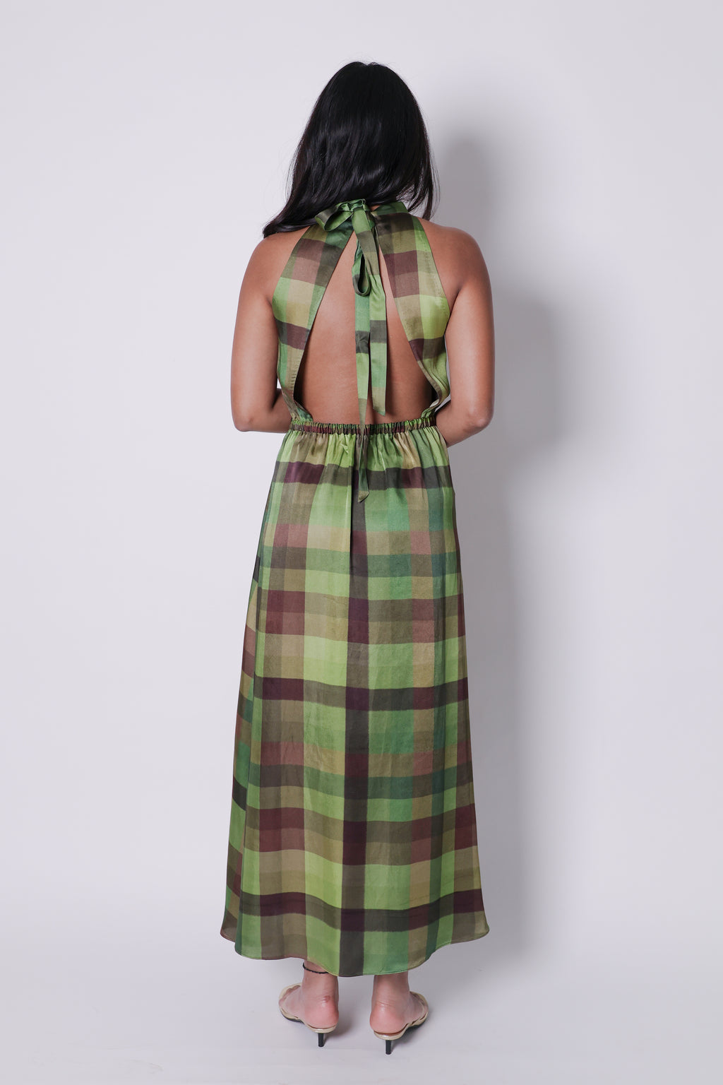 lungi print midi dress