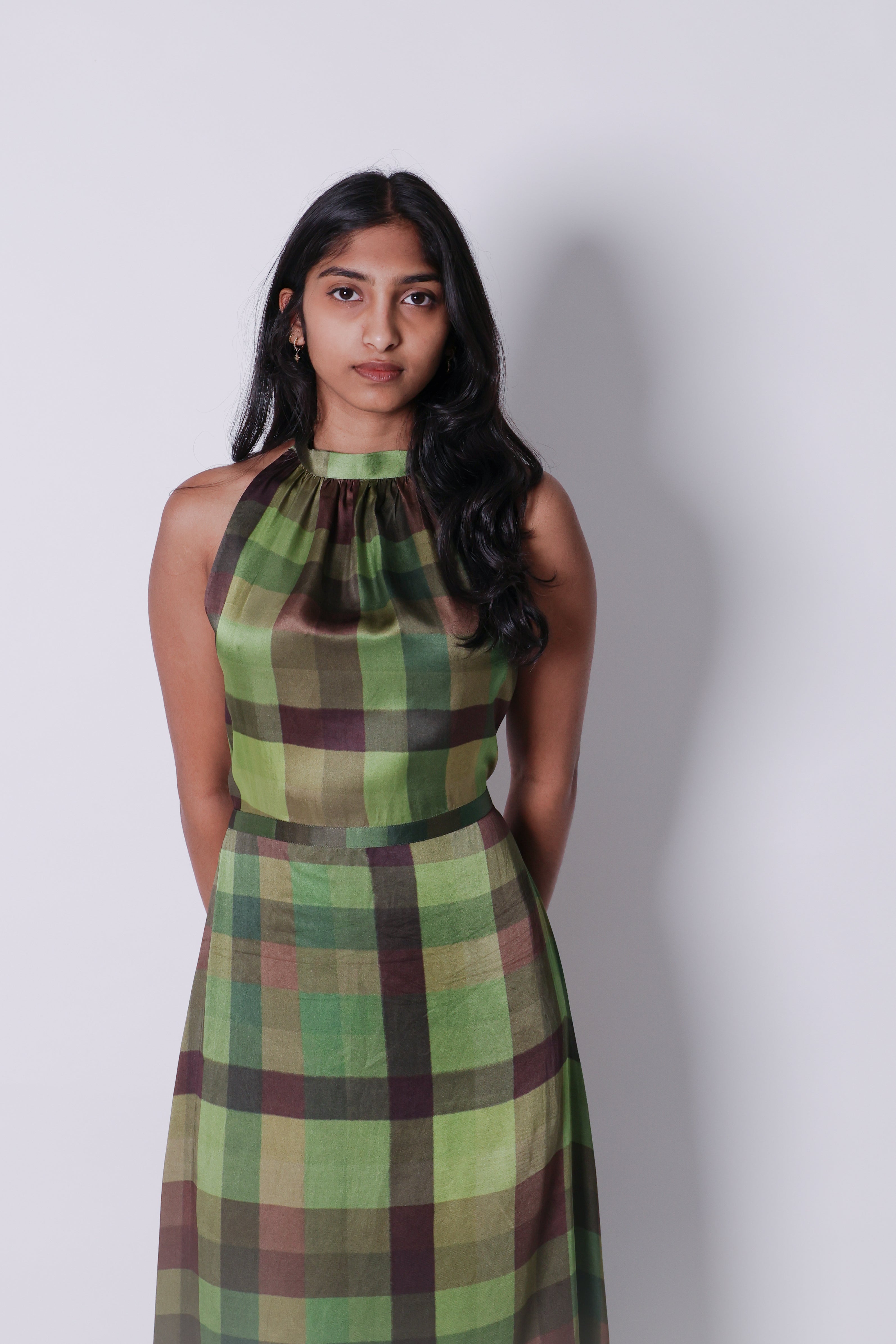 lungi print midi dress