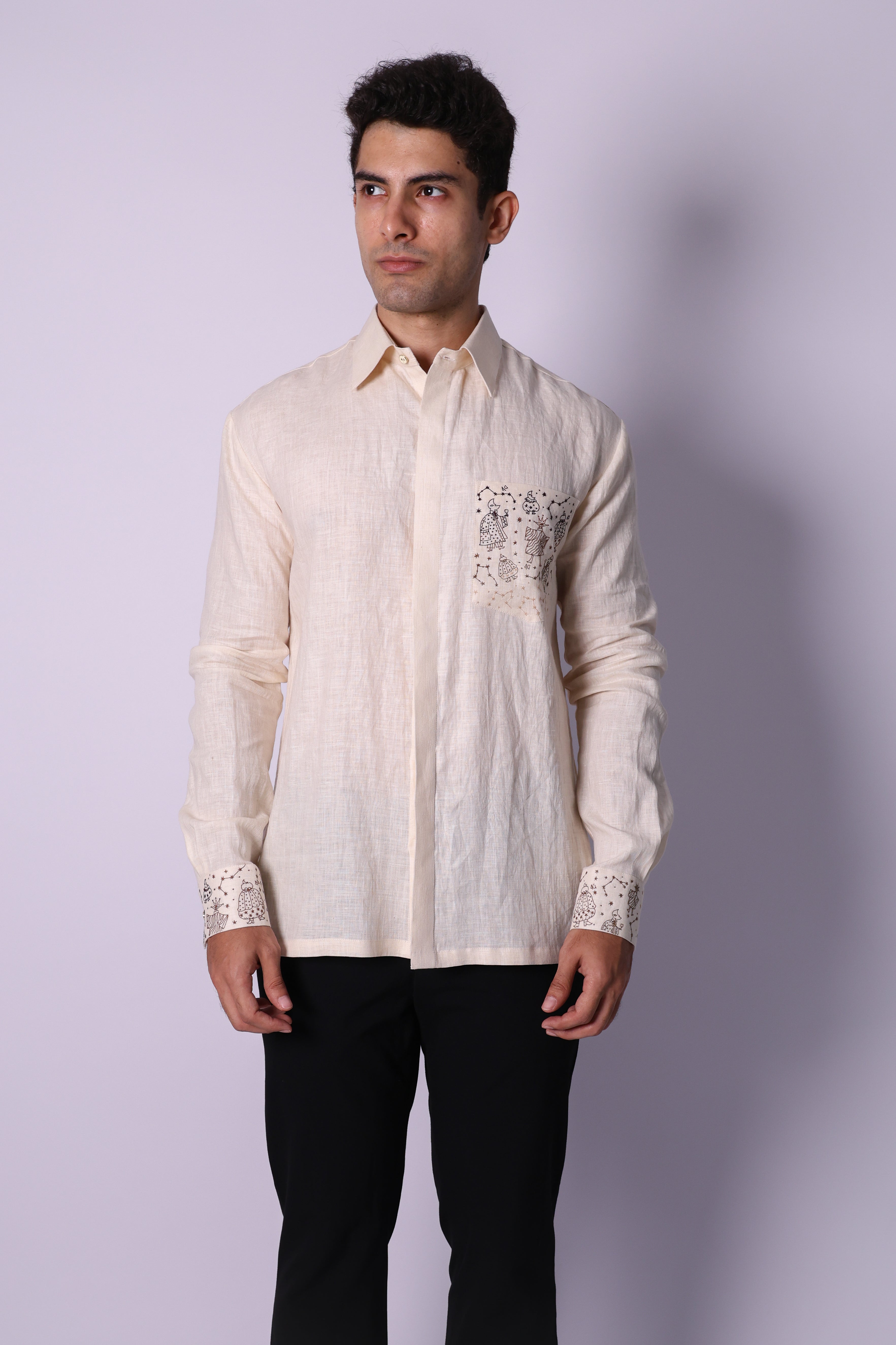 constellation cuff & pocket shirt