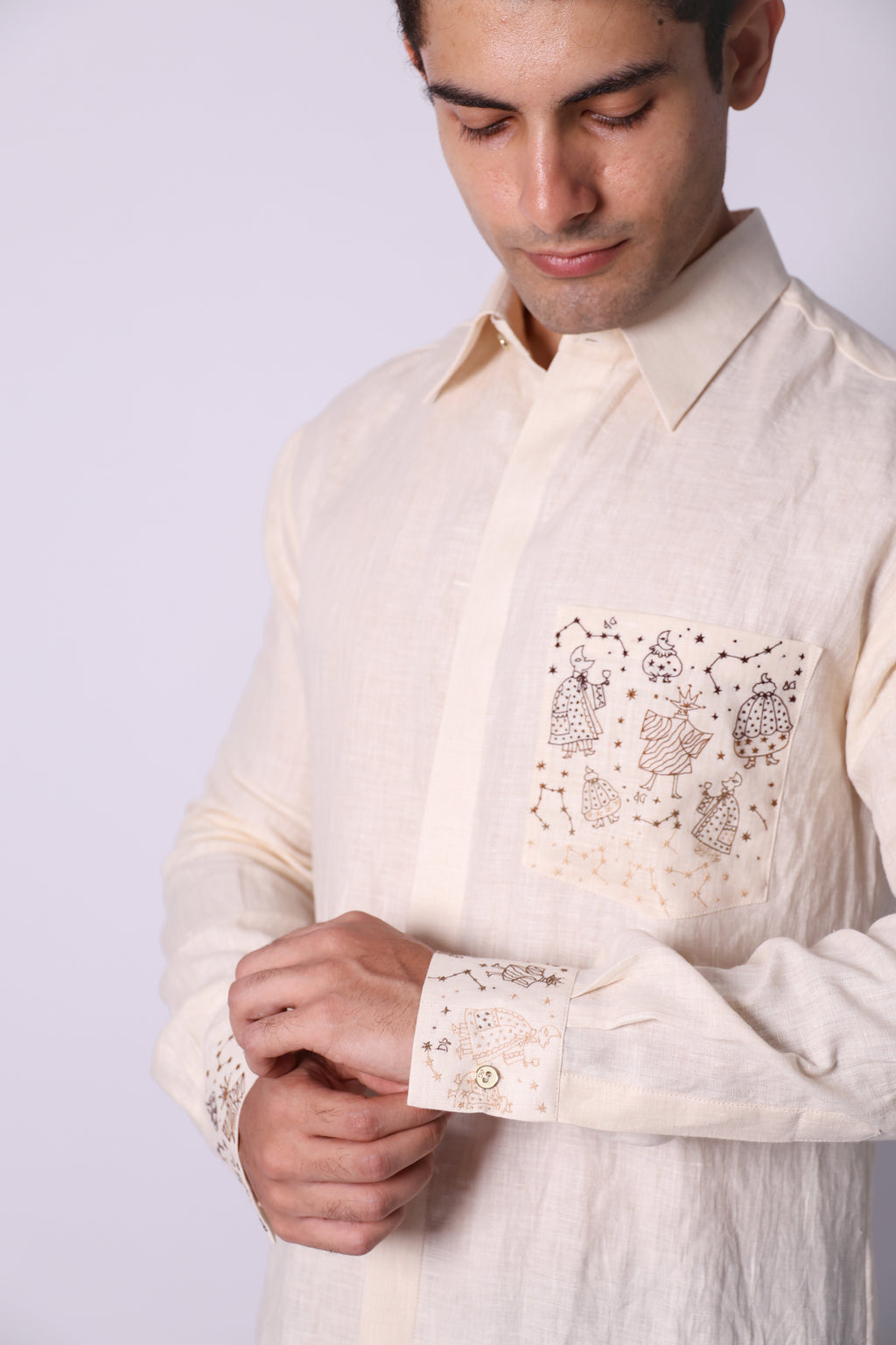 constellation cuff & pocket shirt