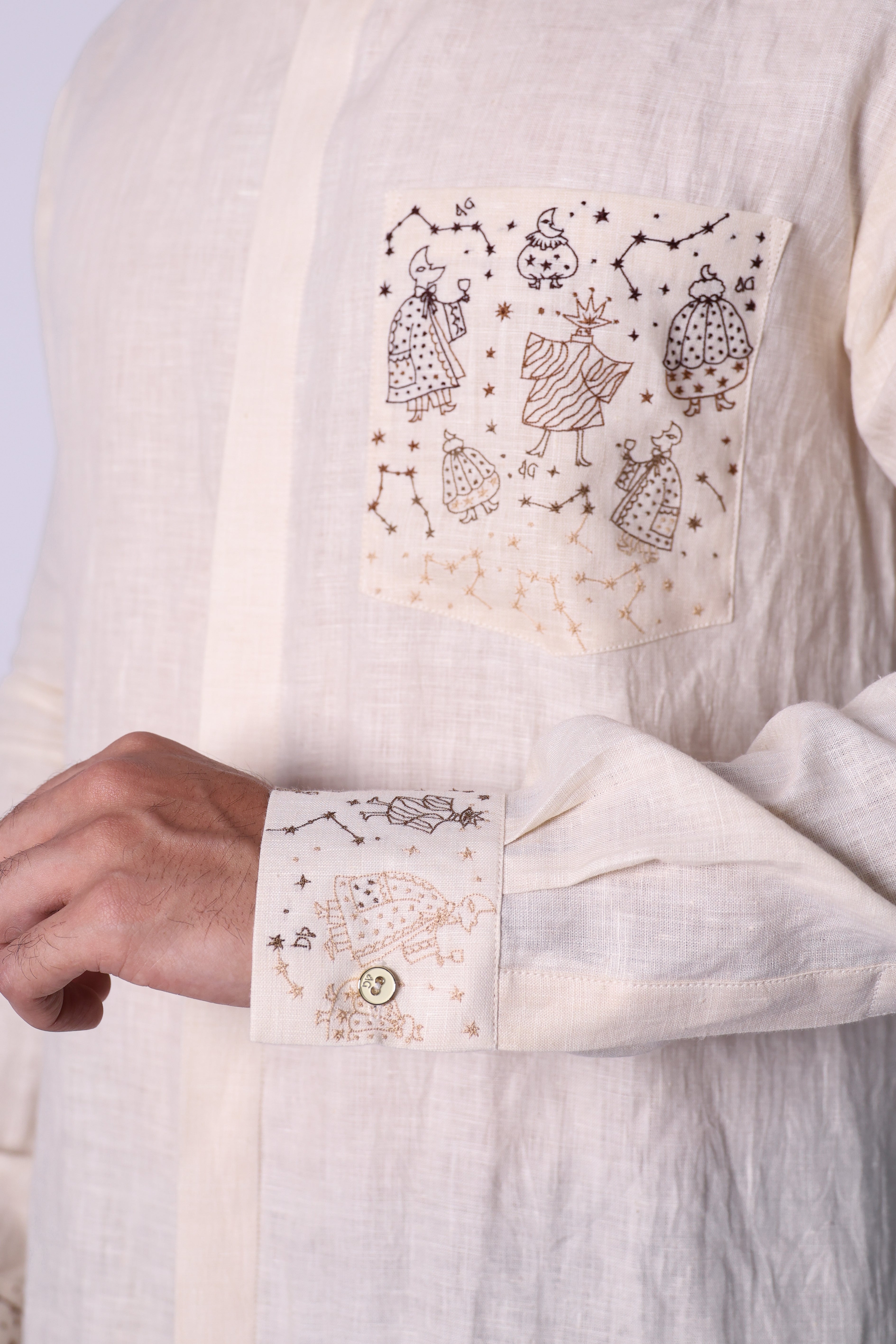 constellation cuff & pocket shirt