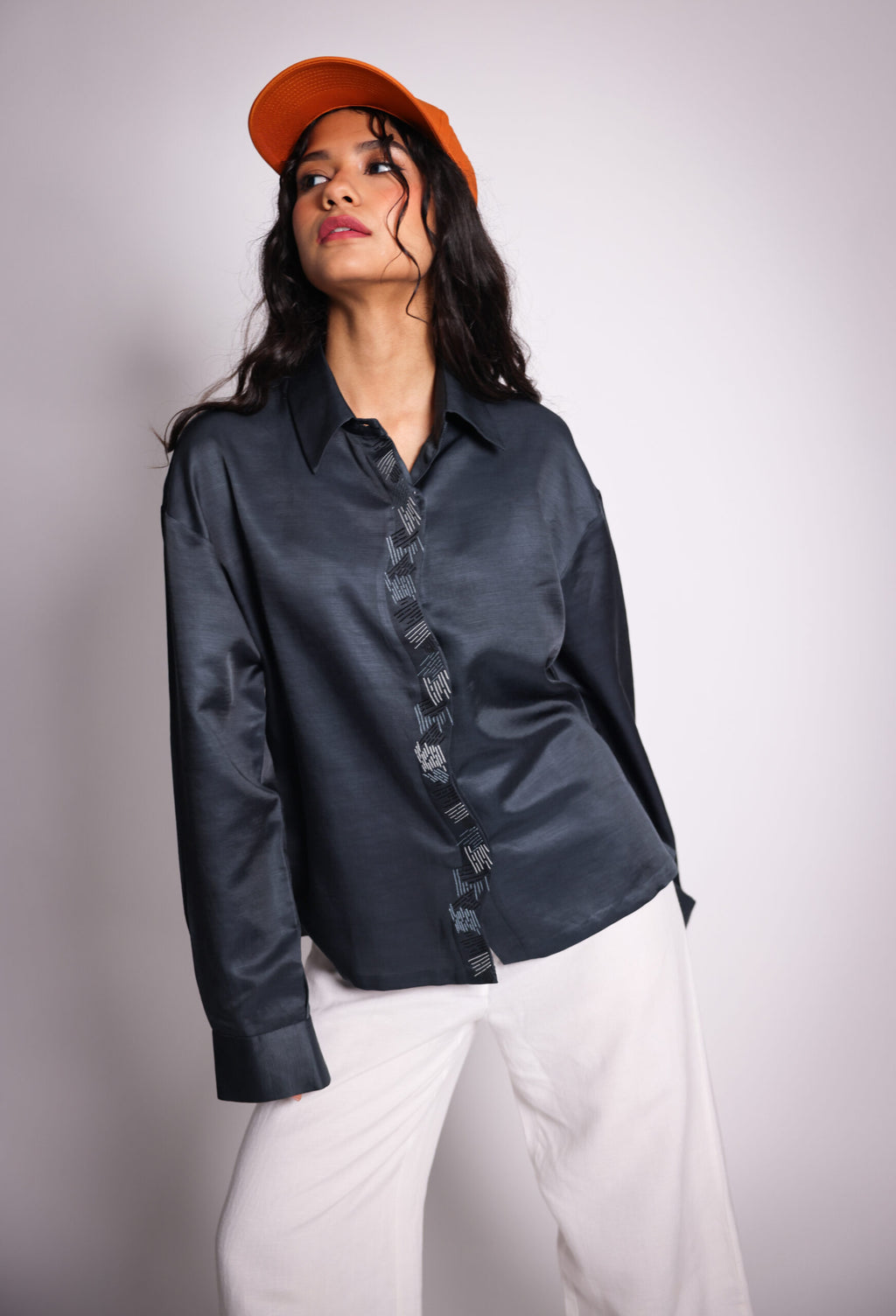 organic hatch placket shirt