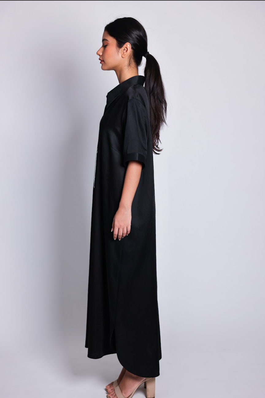 zari placket shirtdress