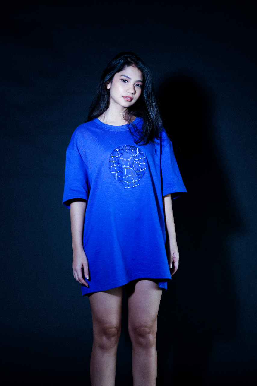 moon man on blue tee