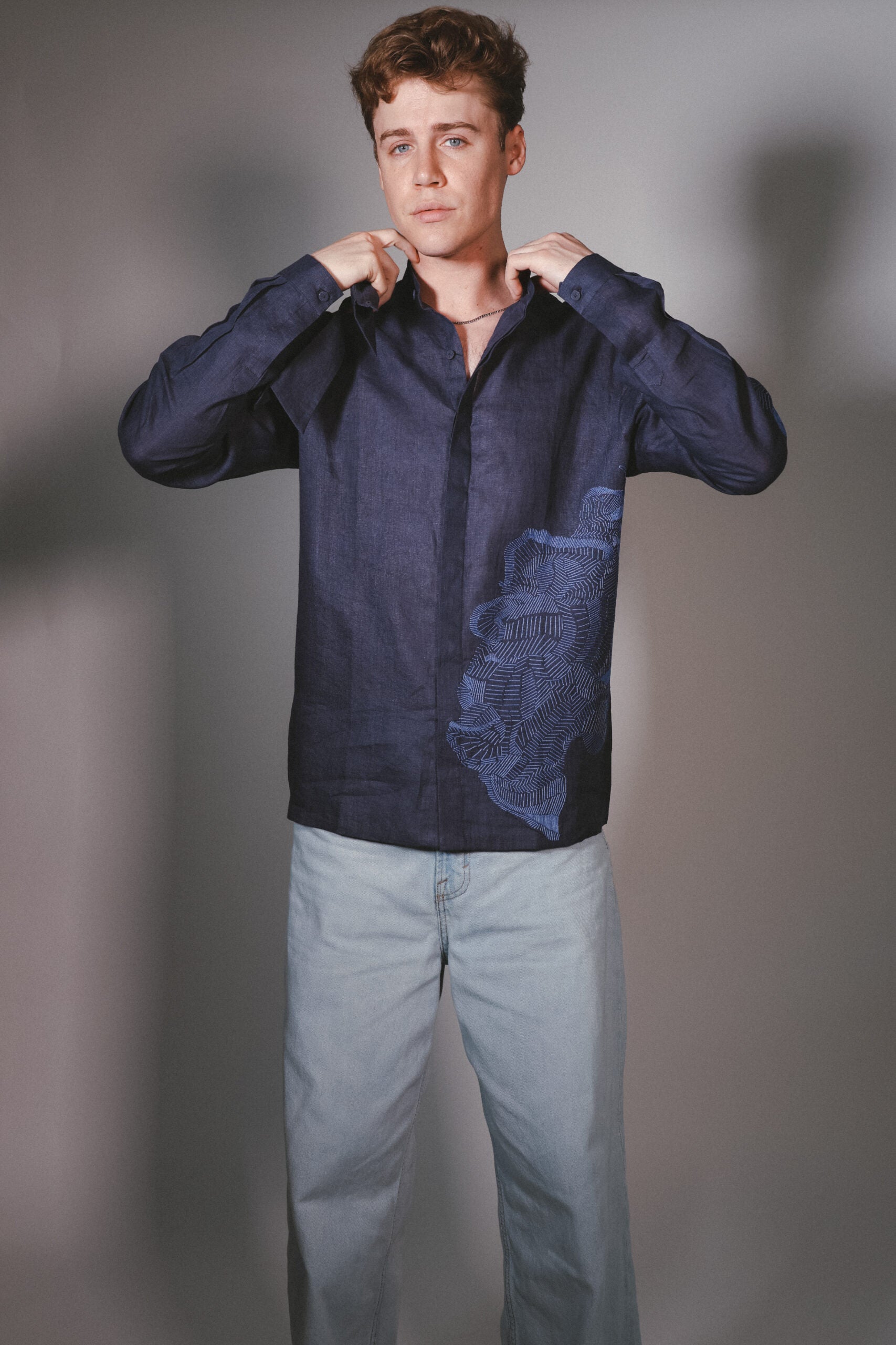 detachable collar FF shirt