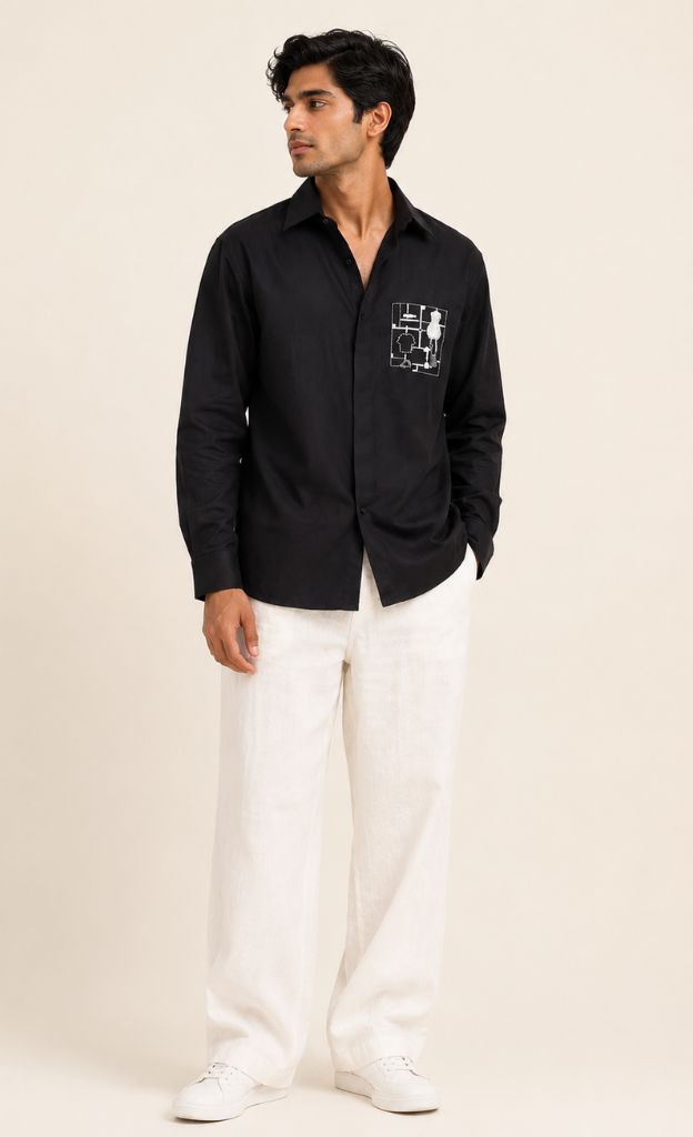 bootee on the pocket shirt