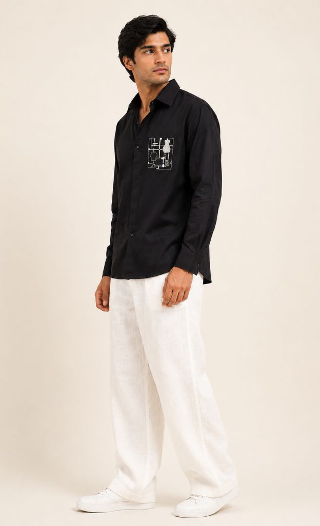 bootee on the pocket shirt