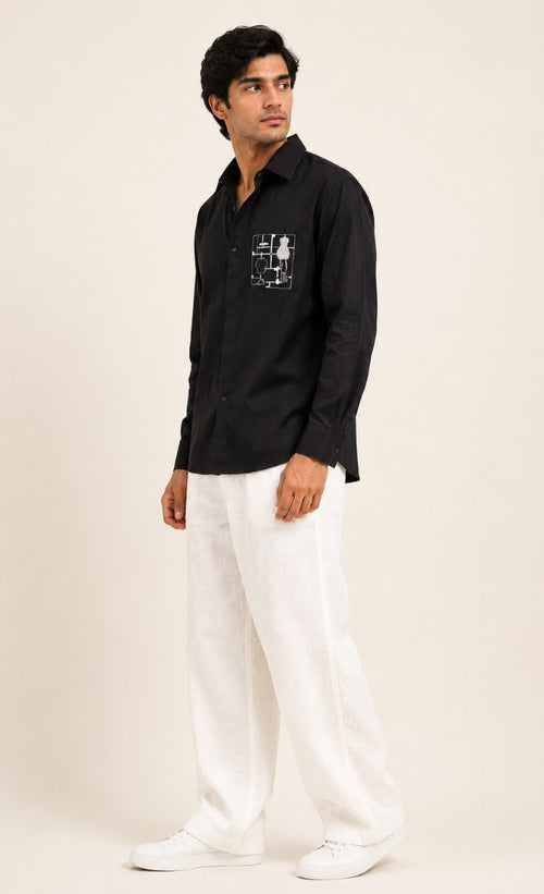 bootee on the pocket shirt