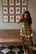 lungi print midi dress