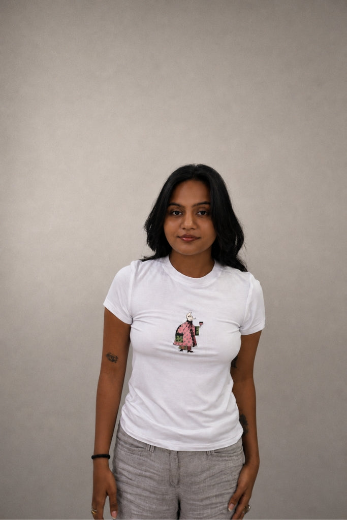 white Pru tee
